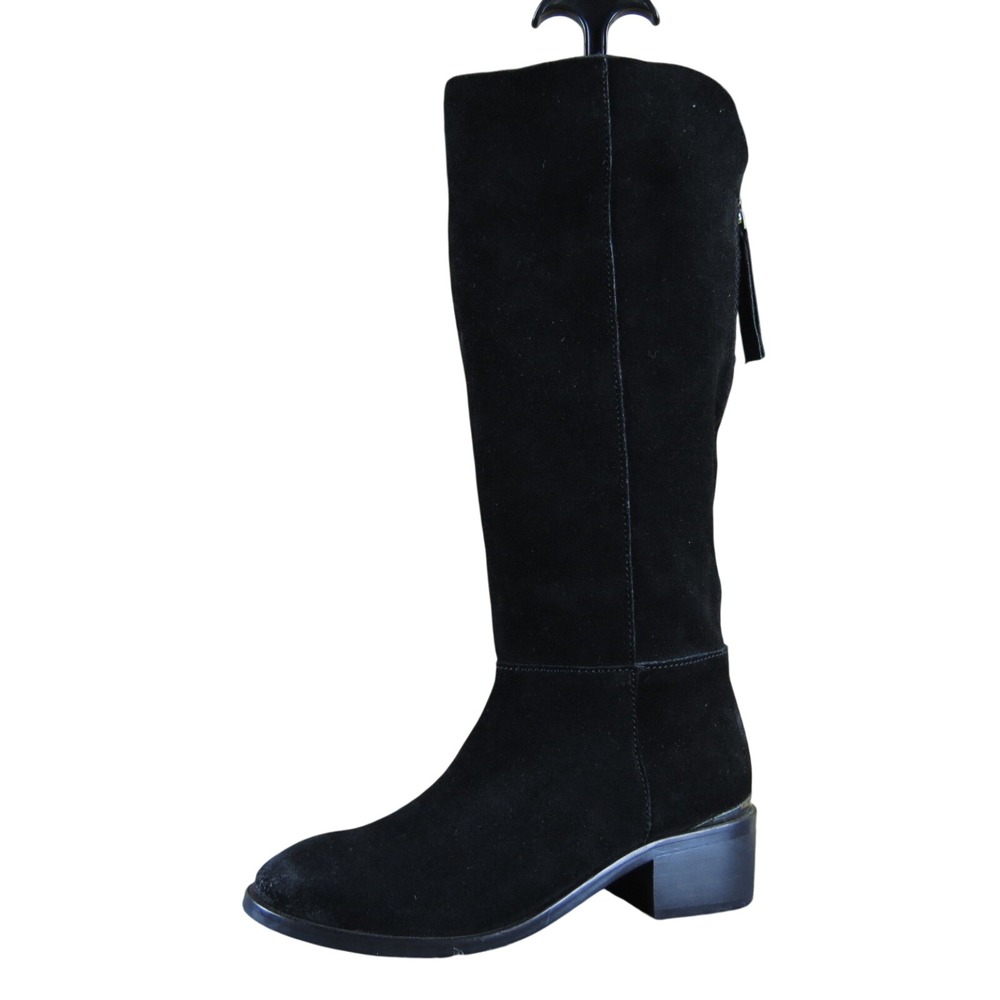Naughty Monkey Black Suede Stride Mid-Calf Boots - Women's 6.5 - Picture 1 of 8